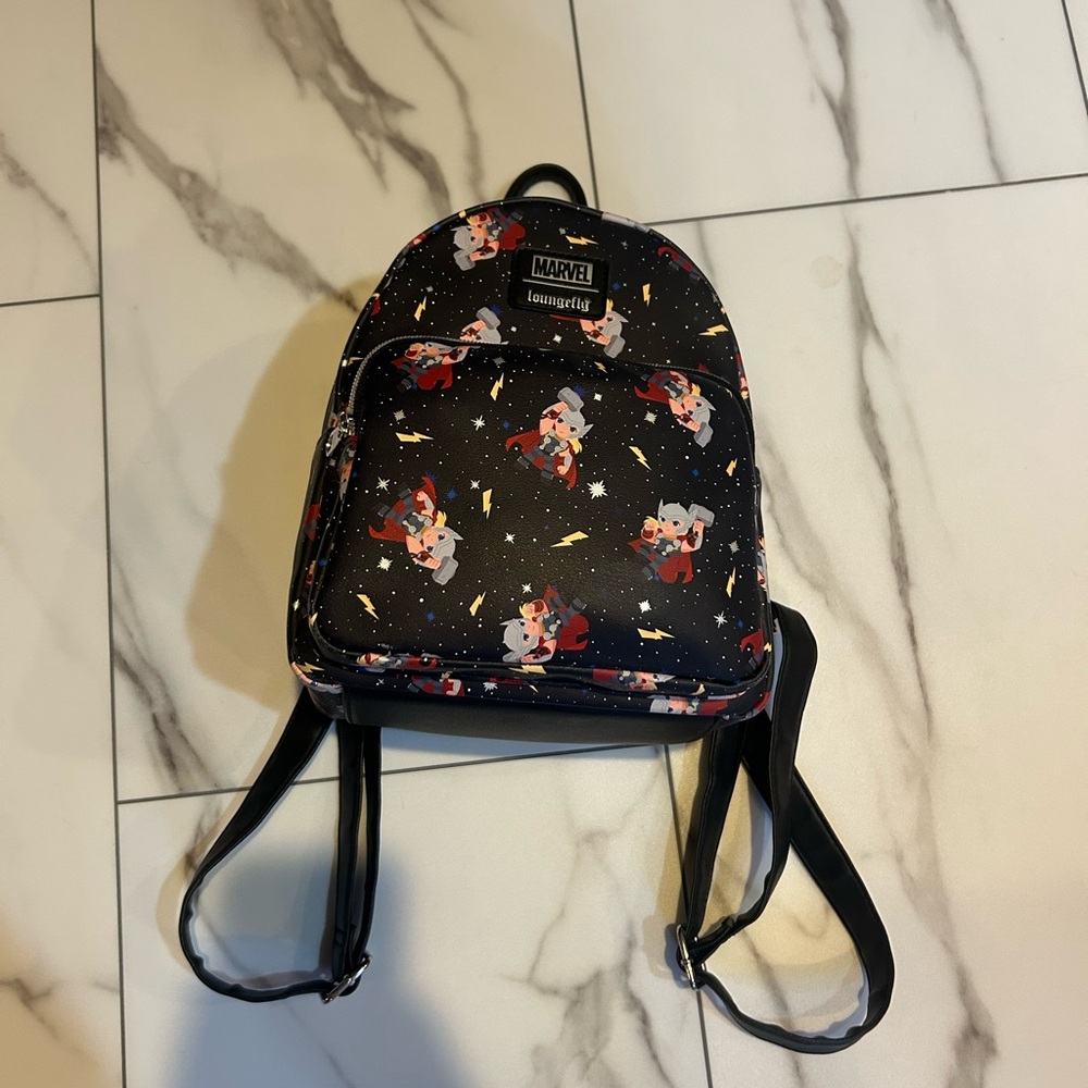 Marvel Thor Loungefly Backpack with Chibi Character Design